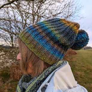 Ribbed hat knitting kit